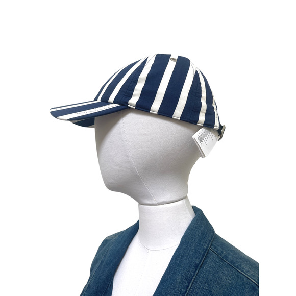 Sandro Paris Hat Striped Navy Baseball Cotton Adjustable Cap NWT - Picture 2 of 5